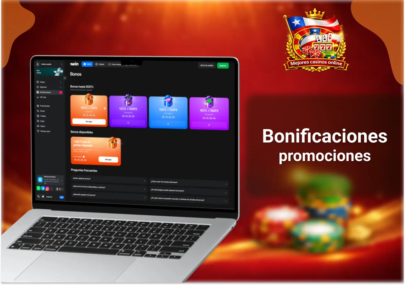 Bonos y promociones en 1win Chile con ofertas de bienvenida y recompensas para usuarios